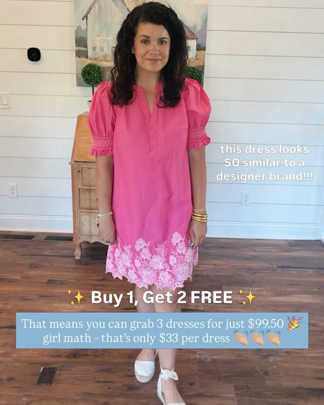 Summer dresses that are cute AND affordable?! Say less!!! ☀️🌸🩵🌴

I rounded up some of the cutest summer dresses, and the deals right now are honestly TOO good not to share🤯🙌🏼

We’re talking dresses originally $99.50 marked down to just $29.85, others that were $78 and are now only $31.20, plus an incredible sale that’s buy 1 dress, get 2 FREE dresses, which make these dresses only about $33 each👏🏼

And the best part? They’re all 100% cotton, which I love because they’re made from natural fibers & they are lightweight, breathable, and perfect for summertime☀️

Whether you’re shopping for vacations, church, brunch, beach trips, summer events, or simply everyday mom life, these are the kinds of pieces you’ll reach for again and again without the crazy price tag 🌸✨

Run before sizes sell out because these deals are way too good to miss🛍️

Which one are you adding to your cart first? 👏🏼

#dress #dresses #dresslover #spring #springstyle #springfashion #springdress #sundaystyle #churchoutfit #ootd #momstyle #femininefashion #outfitinspo #summer #summerstyle #summerfashion #summerdress #babyshower #style #fashion #church #brunch #preppy #preppystyle #grandmillenial #grandmillenialstyle #ladies #ladiesfashion #ladiesstyle #classic #classicstyle #chic #timeless #timelessstyle #sale #salealert #majorsale #deal #dealoftheday #lookforless #desingerlookalike #cotton #naturalfibers #lowtox #affordable #affordablefashion #affordablestyle #budgetfriendly #budgetstyle #styleonabudget #momlife #momfit #momoutfit #everydaystyle #affordabledresses

#LTKmomlife #LTKootd #LTKSaleAlert