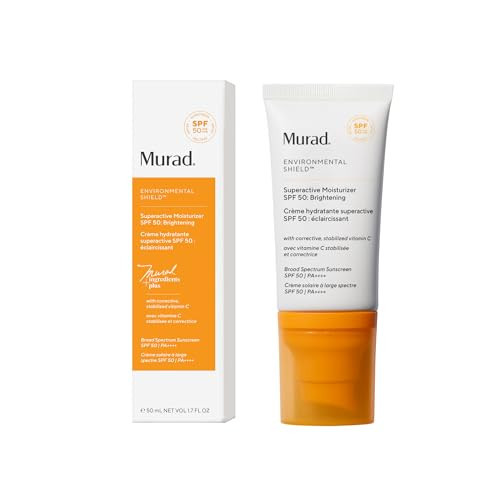 Murad Superactive Brightening Moisturizer SPF 50 - Vitamin C Packed Hydrating Ulta Sheer Facial Sunscreen W/Lipid-boosting Technology for Preventative Aging Protection from UVA/UVB (1.7 Fl Oz) | Amazon (US)