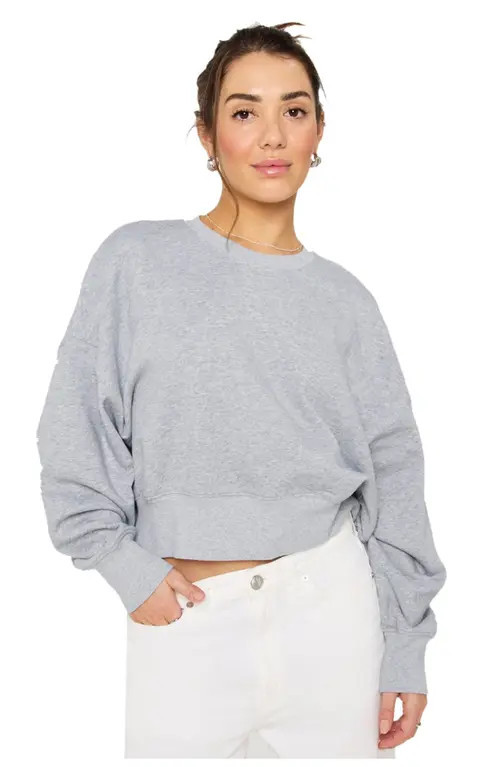 Fabletics Year Round Terry Crew Neck Sweatshirt in Classic Grey Heather at Nordstrom, Size Small | Nordstrom