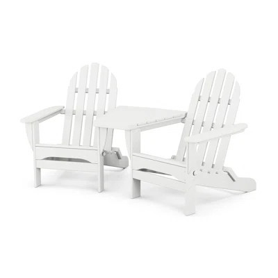 POLYWOOD Classic Folding Adirondacks with Angled Connecting Table | Wayfair North America