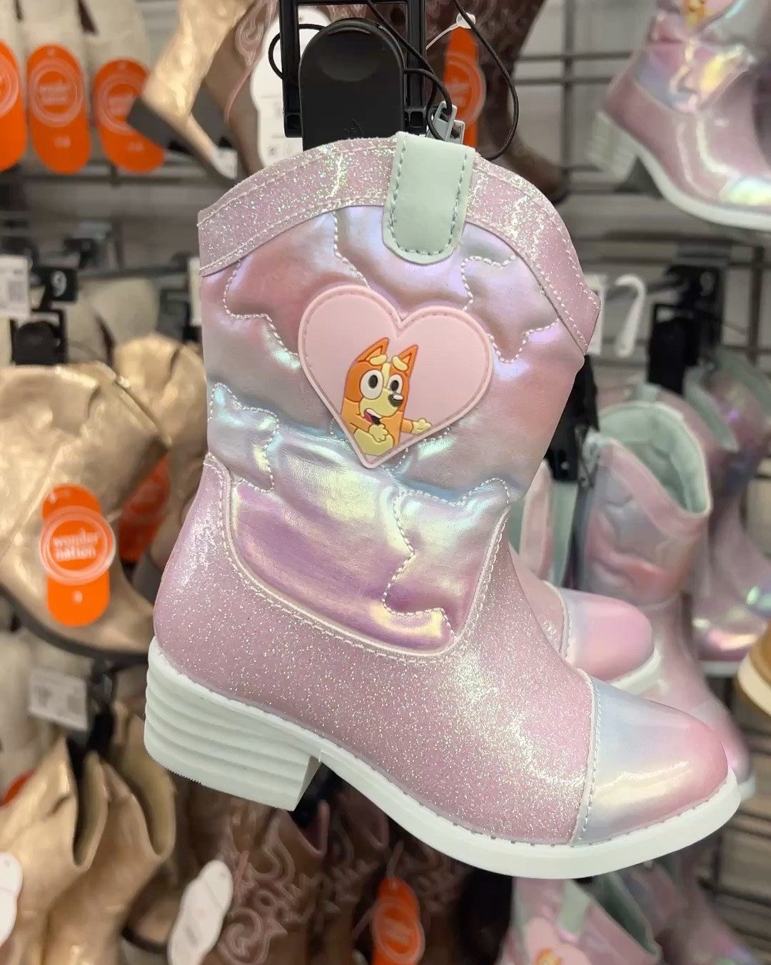 The cutest purple, pink and blue sparkle boots with Bluey and Bingo on them for my biggest Bluey lover! They are so cute on her and she loves them! 

#LTKKids #LTKShoeCrush #LTKFindsUnder50