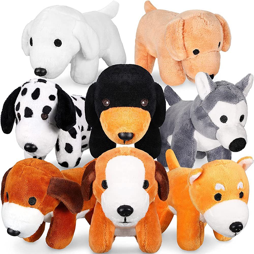 8 Pieces Plush Pets 5 Inch Stuffed Animals Bulk Assorted Cute Stuffed Pet Animal Plush Toys Small... | Amazon (US)