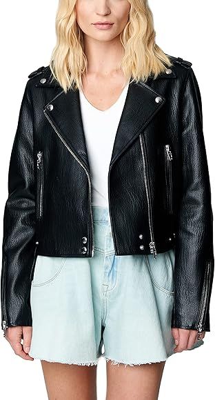 [BLANKNYC] Womens Luxury Clothing Vegan Leather Moto Jacket With Zipper Pocket Detail, Comfortabl... | Amazon (US)