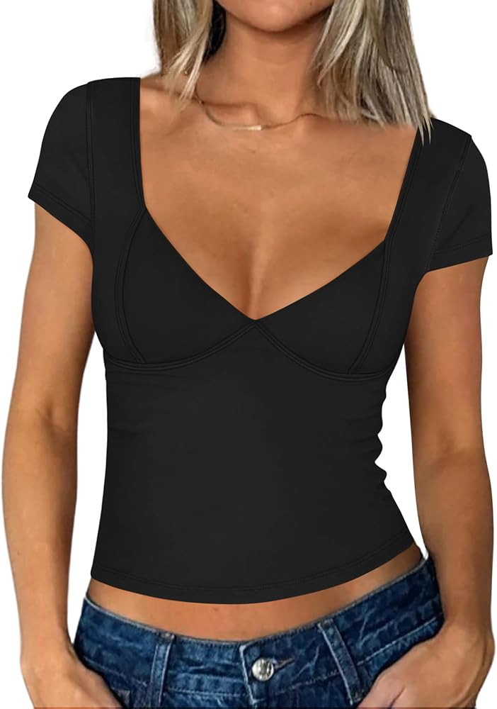 Zeagoo Slim Fit T-Shirts Y2K Tops | Amazon (US)