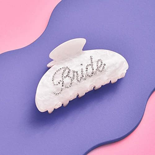 Amazon.com : xo, Fetti Bride Claw Clip, White Acrylic Hair Clip, Rhinestone Bride Logo | Bachelor... | Amazon (US)