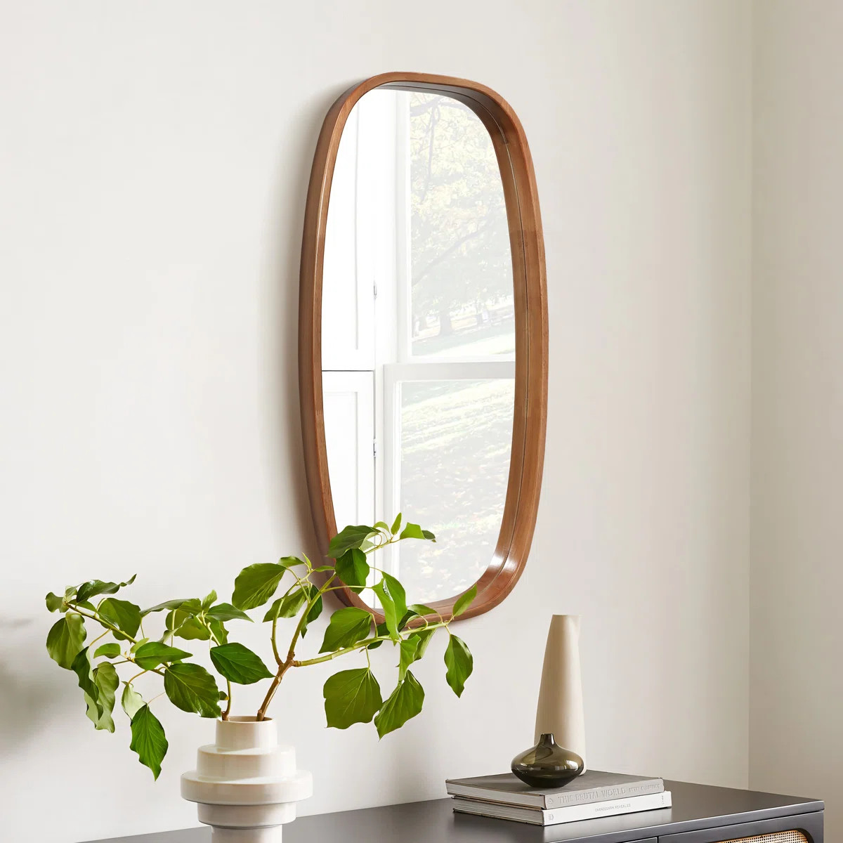 Brindell Solid Wood Rectangle Wall Mirror | Wayfair North America