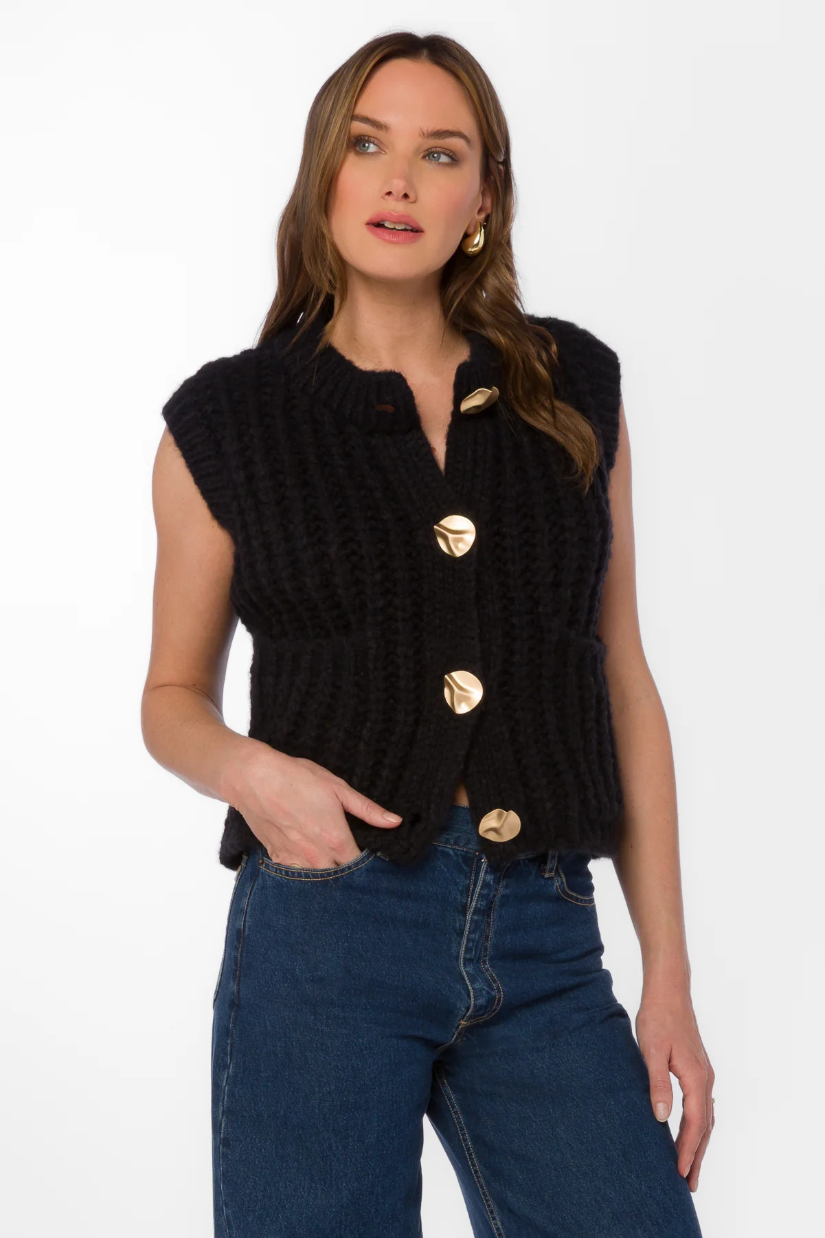 Savoya Black Vest | Velvet Heart Clothing