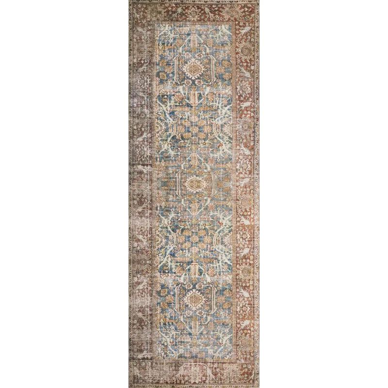 Cassian Oriental Ocean/Rust Area Rug | Wayfair North America