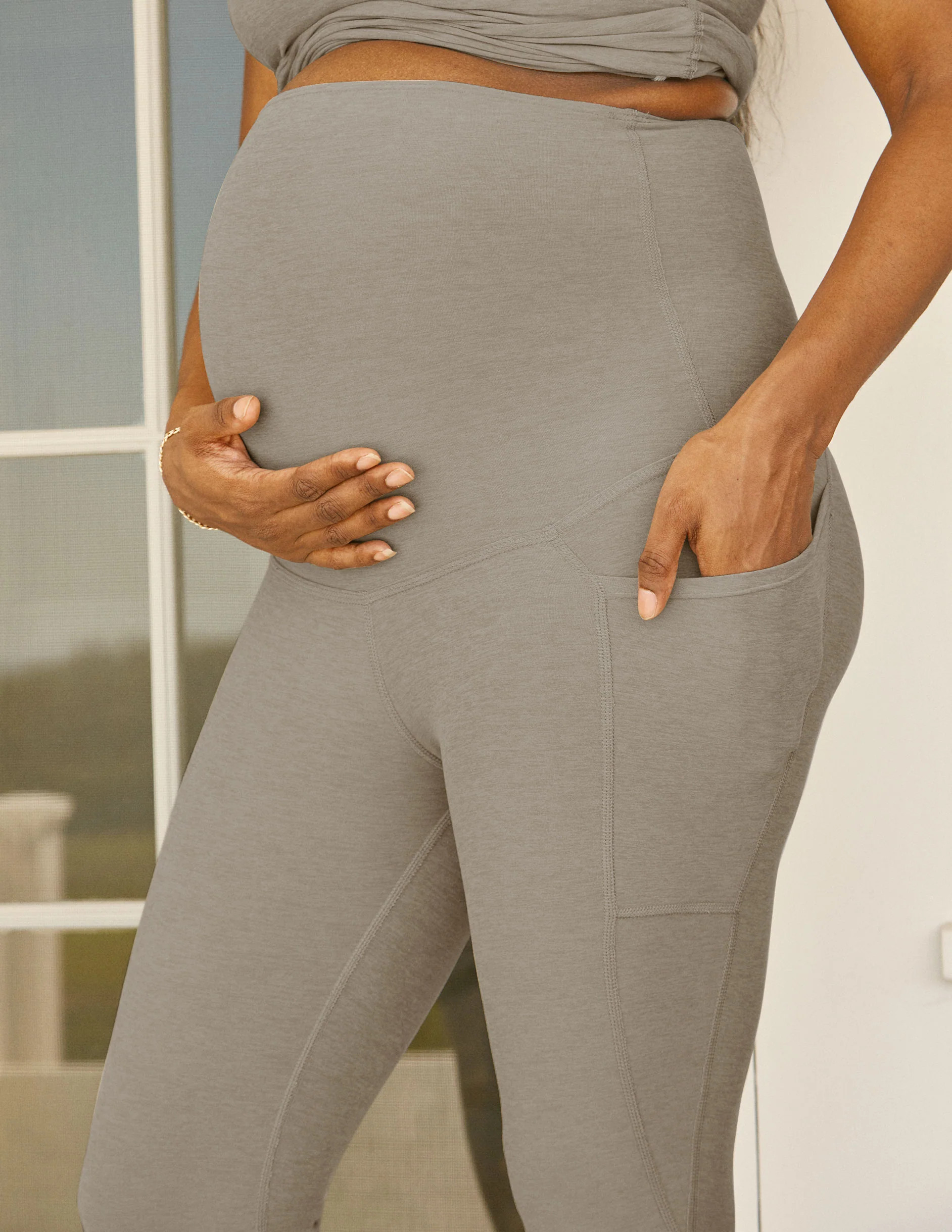 Spacedye Love the Bump Maternity Pocket Midi Legging | Beyond Yoga | Beyond Yoga