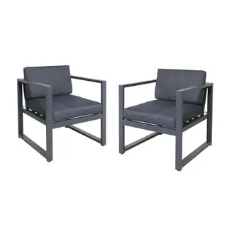Navan Outdoor Aluminum Club Chairs (Set of 2) by Christopher Knight Home | Bed Bath & Beyond