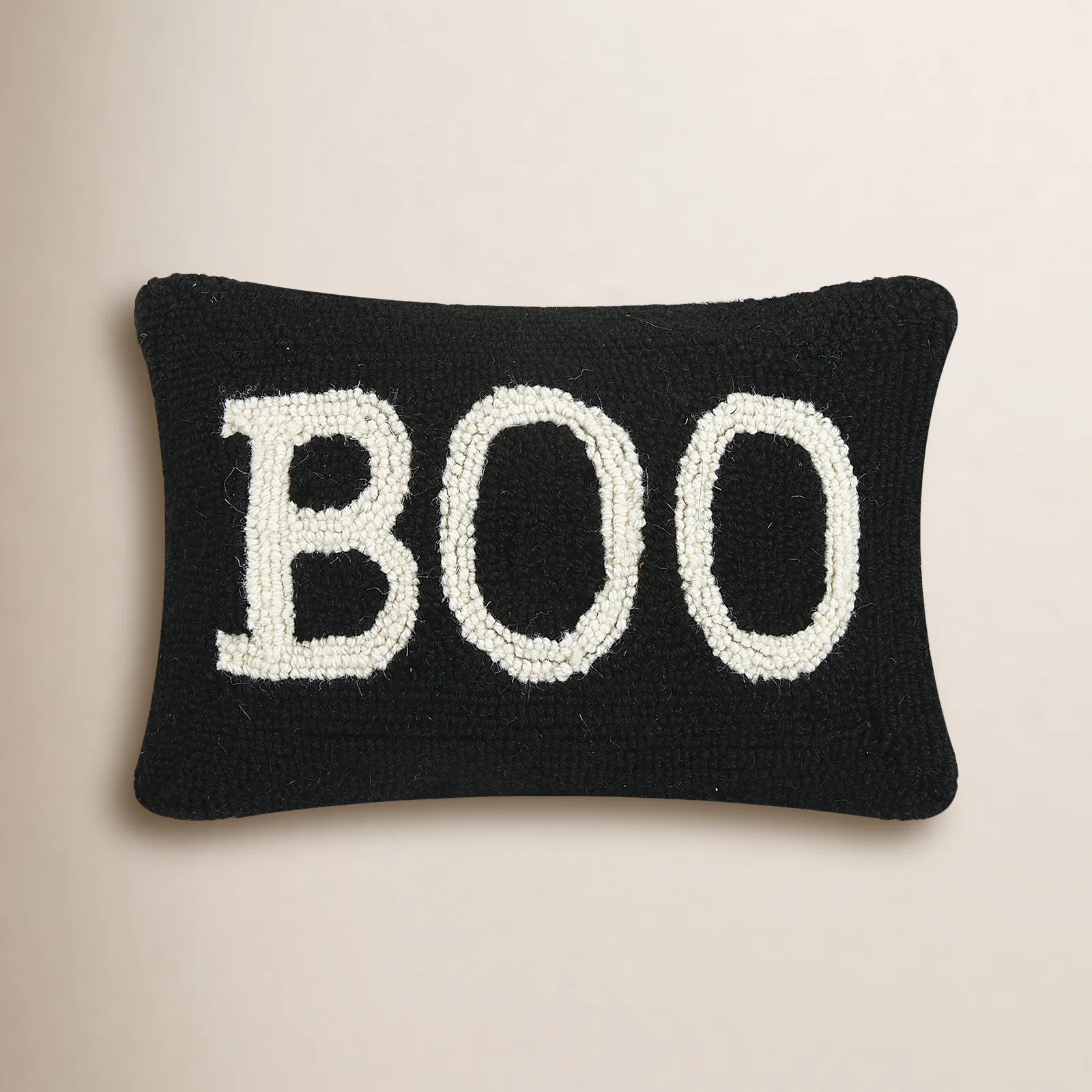 Halloween Boo Hook Wool Lumbar Pillow | Birch Lane