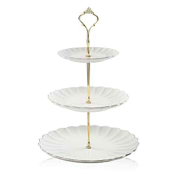 Pukka Home 3 Tier Ceramic Cake Stand Wedding, Dessert Cupcake Stand for Tea Party Serving Platter | Amazon (CA)