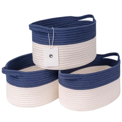 3 Packs Navy Blue Storage Basket Bins For Closet Shelving Storage Organizing | Wayfair Professional