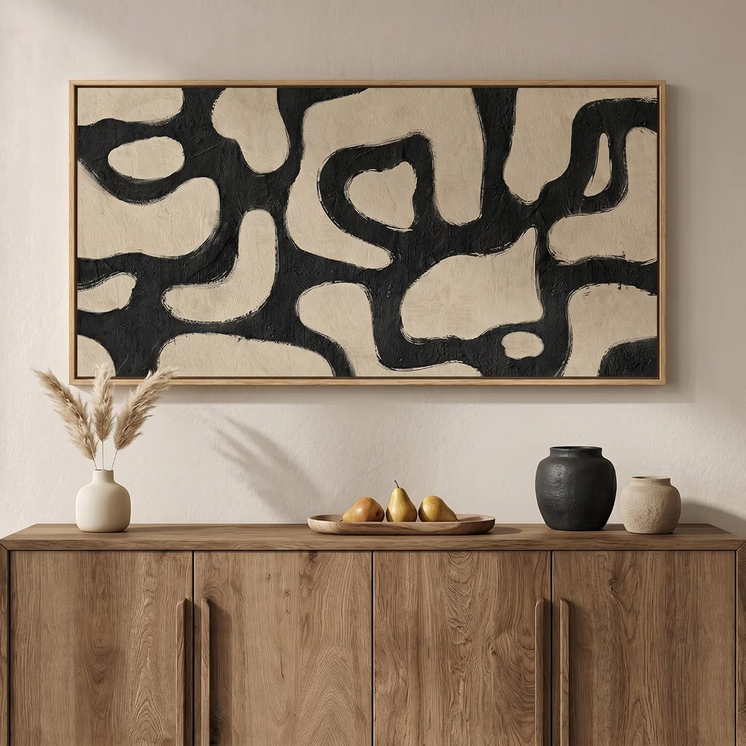 Large Framed Modern Abstract Horizontal Wall Art for Living Room, 60x30 In | Amazon (US)