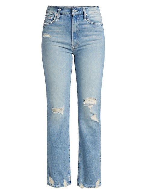 High-Waisted Rider Slim Distressed Jeans | Saks Fifth Avenue
