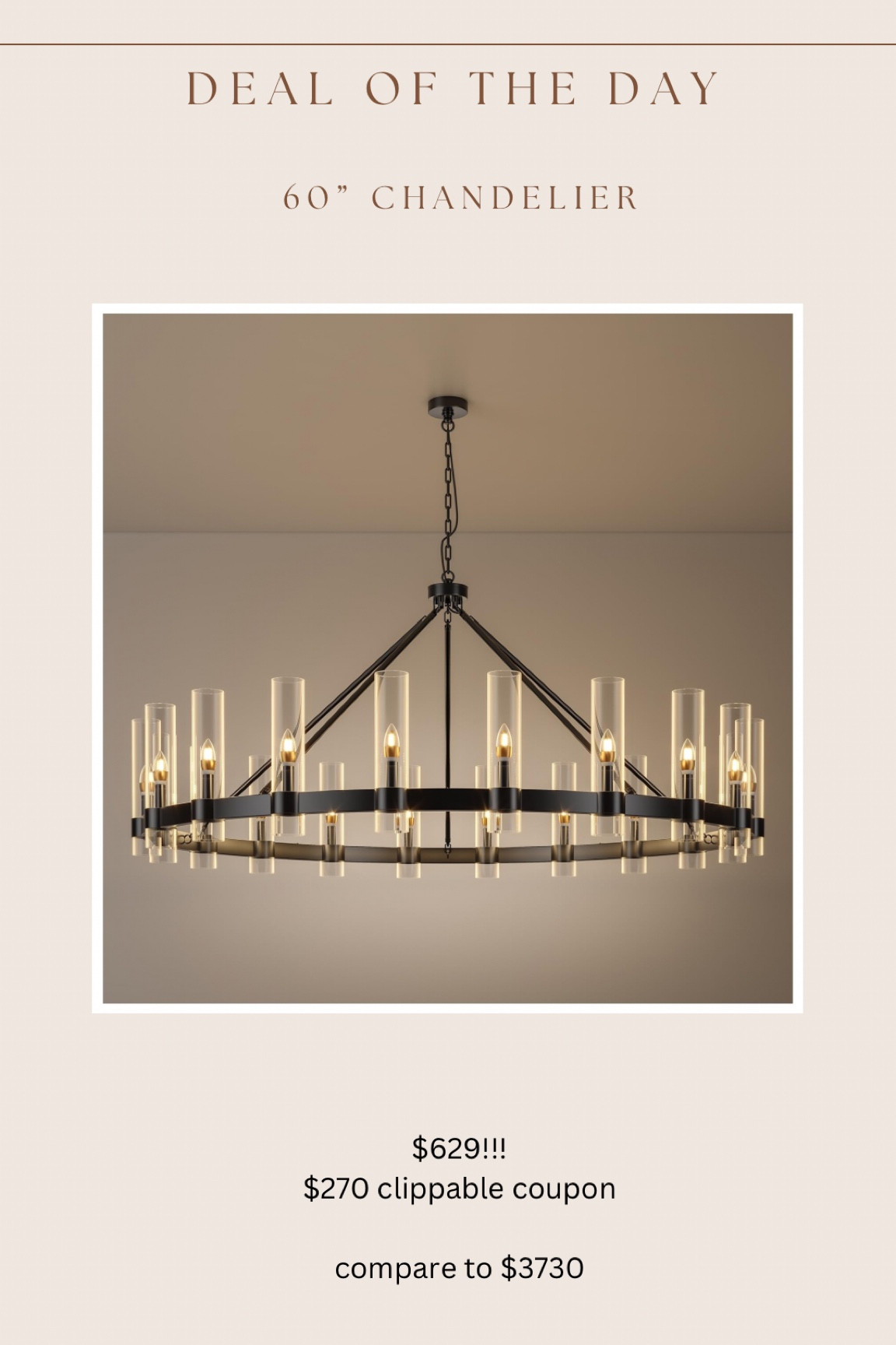 The best sale & price I’ve ever seen for a chandelier this style and size!!!!

$629!!! $270 off right now for prime members. 

This would be gorgeous in entryway, living room with vaulted ceilings, etc 

#LTKHome #LTKSaleAlert #LTKStyleTip