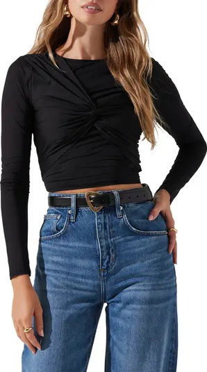 Twist Bust Long Sleeve Crop Top | Nordstrom