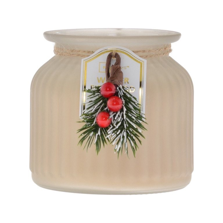 MainStay Winter Firewood Scented Candle 2-Wick Ribbed Ivory Jar 17.5oz - Walmart.com | Walmart (US)