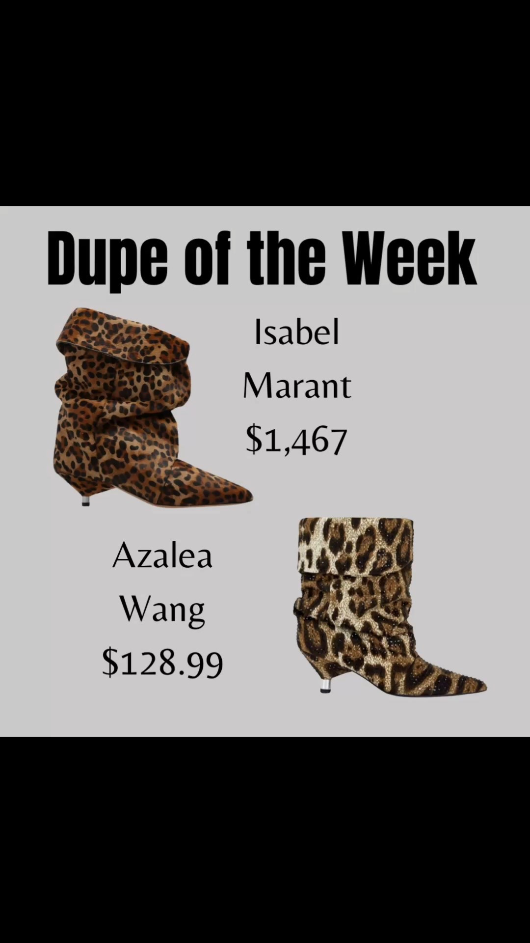 This weeks dupe is these beautiful slouched ankle boots from Azalea Wang in colors and print of the season - Leopard and chocolate brown.  Perfect dupe for the Isabel Marant slouch boot, which is currently retailing for over $1000.

#LTKSaleAlert #LTKShoeCrush #LTKStyleTip