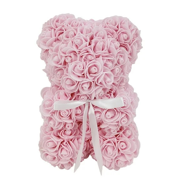 Way To Celebrate 9.25" Artificial Rose Bear Valentine's Day Gift, Light Pink Color | Walmart (US)