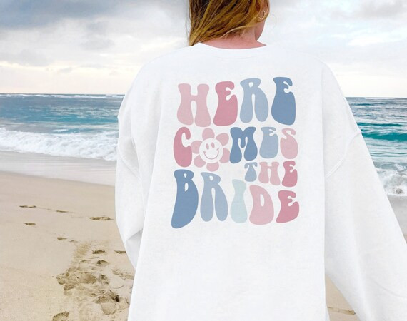 Bachelorette Party Sweatshirt, Here Comes the Bride Sweatshirt, Retro Bride Sweatshirt Y2K, Prepp... | Etsy (US)