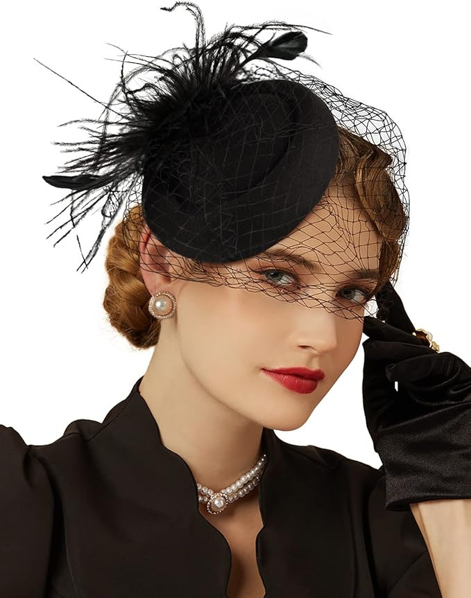 Fascinators Hats 20s 50s Hat Pillbox Hat Cocktail Tea Party Headwear with Veil for Girls and Wome... | Amazon (US)