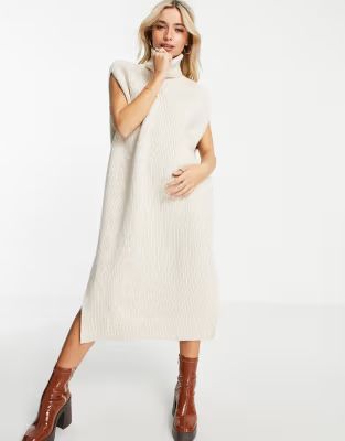 Monki knitted dress in off white | ASOS (Global)