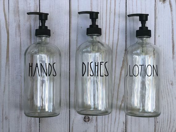 Clear Glass Hand Dish Soap Dispenser  Kitchen Storage  Soap - Etsy | Etsy (US)
