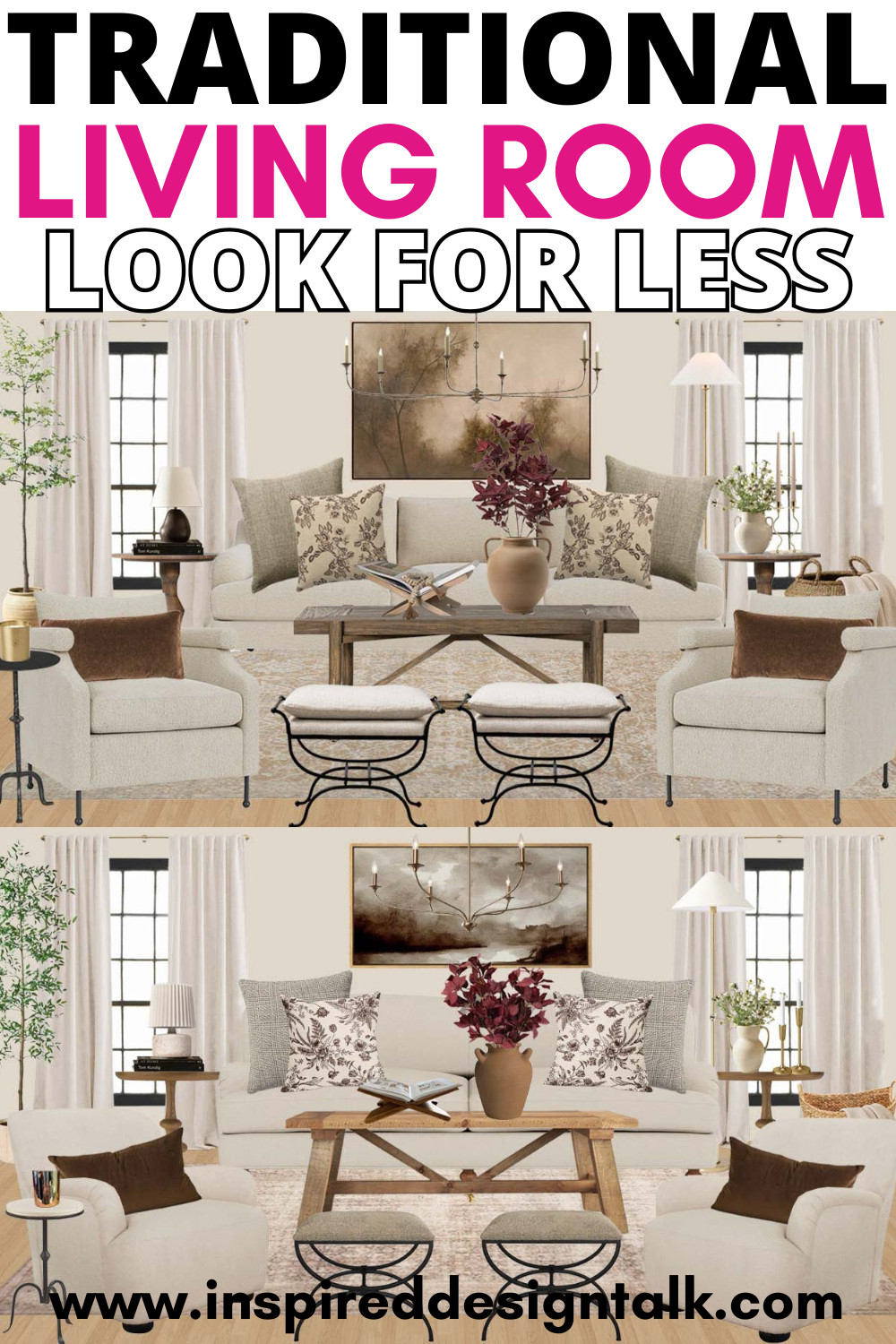Studio McGee Inspired LOOK FOR LESS
modern traditional neutral home decor living room ideas to update your home. English Roll Arm Sofa, Hand-Knotted Wool Rug, Floral Pillow Cover, brown Table Lamp, metal upholstered stool, gold Cordless Floor Lamp, wood Coffee Table, wood End Table, beige Lounge Chair, Brown Mohair Pillow Velvet, Houndstooth Pillow Cover, black Side Table, Wooden Book Display, wood scene artwork, Rounded Dual Handled Vase,  

 

#LTKOver40 #LTKHome #LTKStyleTip