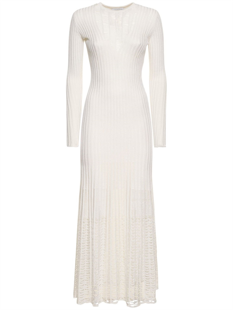 Maia silk knit long sleeve midi dress | Luisaviaroma