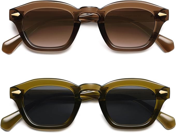 Small Retro Square Sunglasses for Women Mens Rectangle Sunnies AP3680 | Amazon (US)