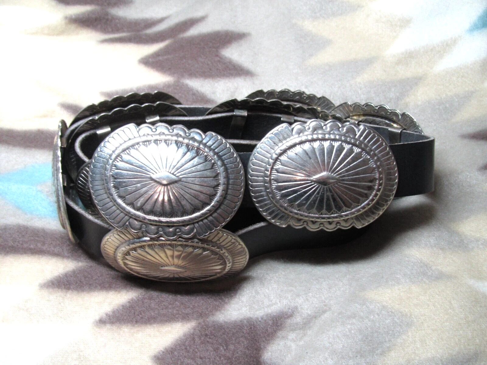 NAVAJO NICKEL SILVER CONCHO BELT & BUCKLE! VINTAGE! RARE! HANDMADE! 1970s! USA! | eBay US