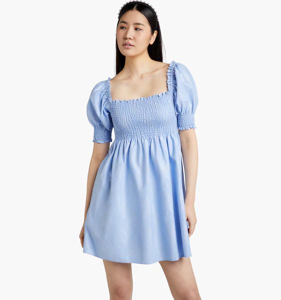 The Athena Nap Dress - Light Blue Glitter Check | Hill House Home