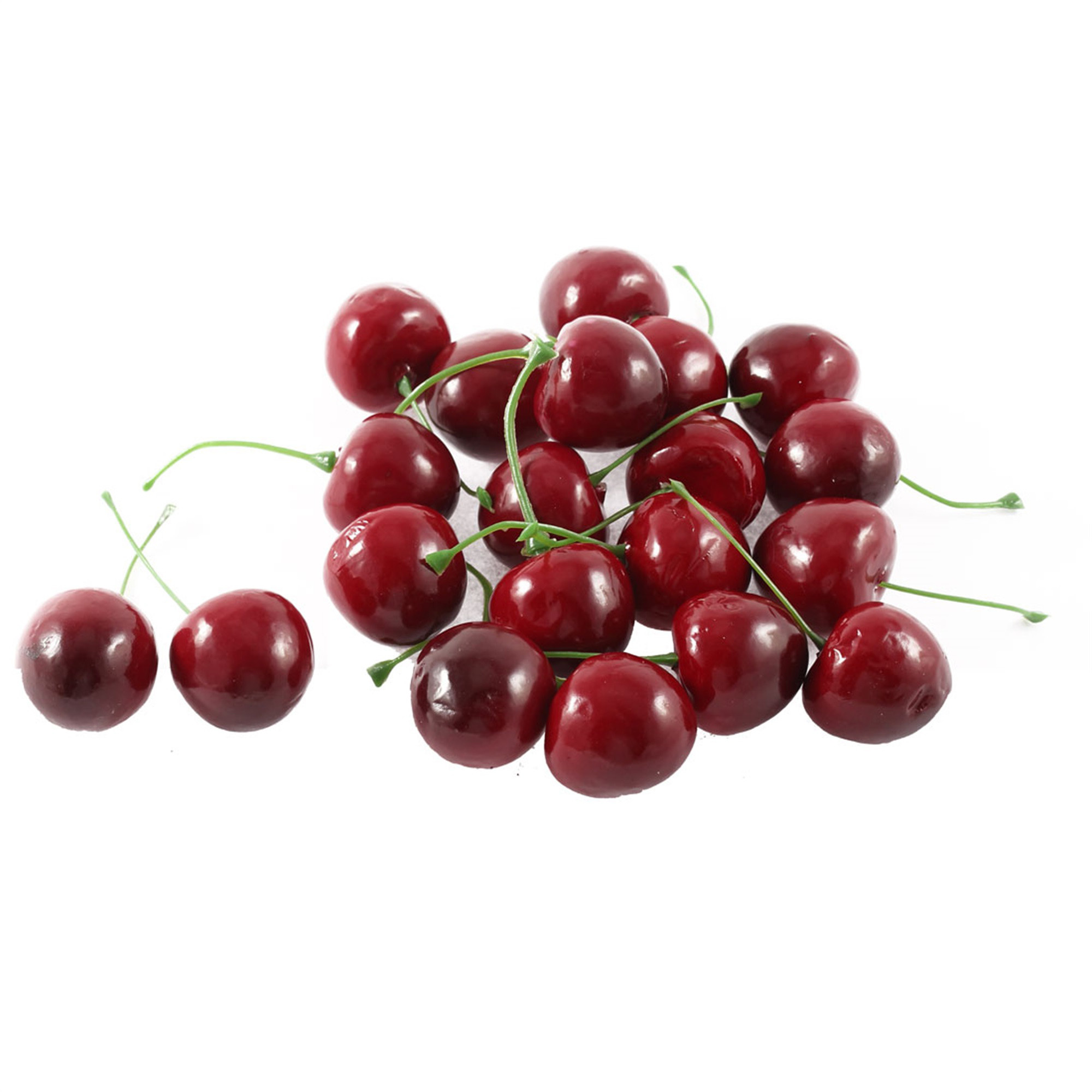 Uxcell Artificial Fake Plastic Cherry Red Green Christmas Decoration 20 Pack | Walmart (US)