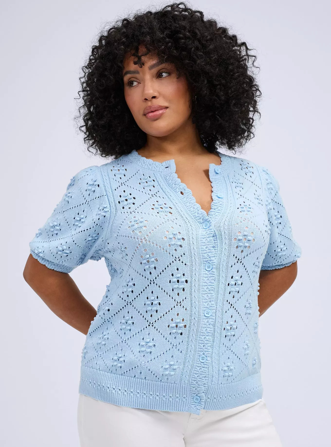 Belle Isle Button Front Short Sleeve Cardigan | Torrid (US & Canada)