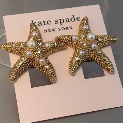 NWT KATE SPADE SEE STAR IMITATION PEARL STARFISH STUD EARRINGS | eBay US