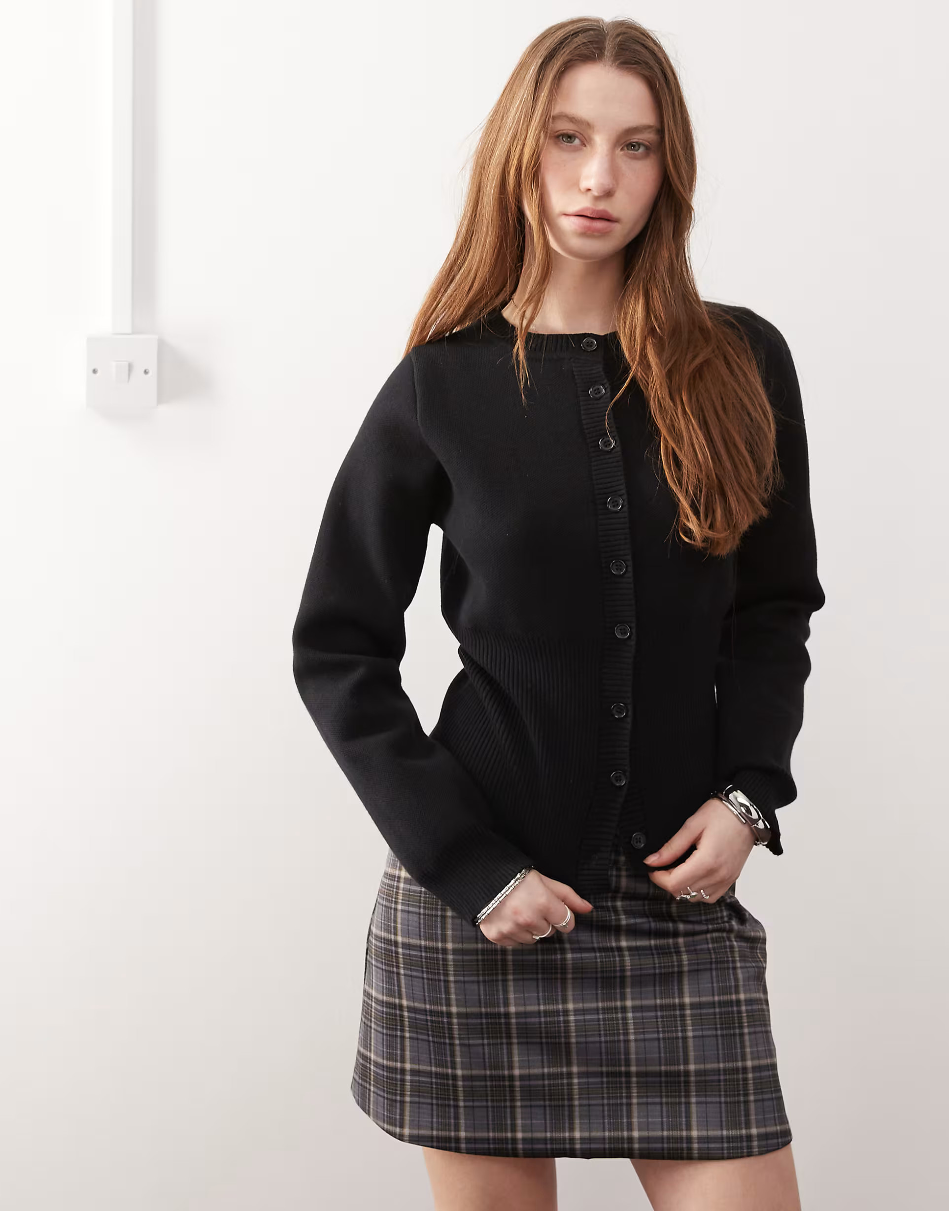 Motel Subra long sleeve cardigan in black | ASOS (Global)