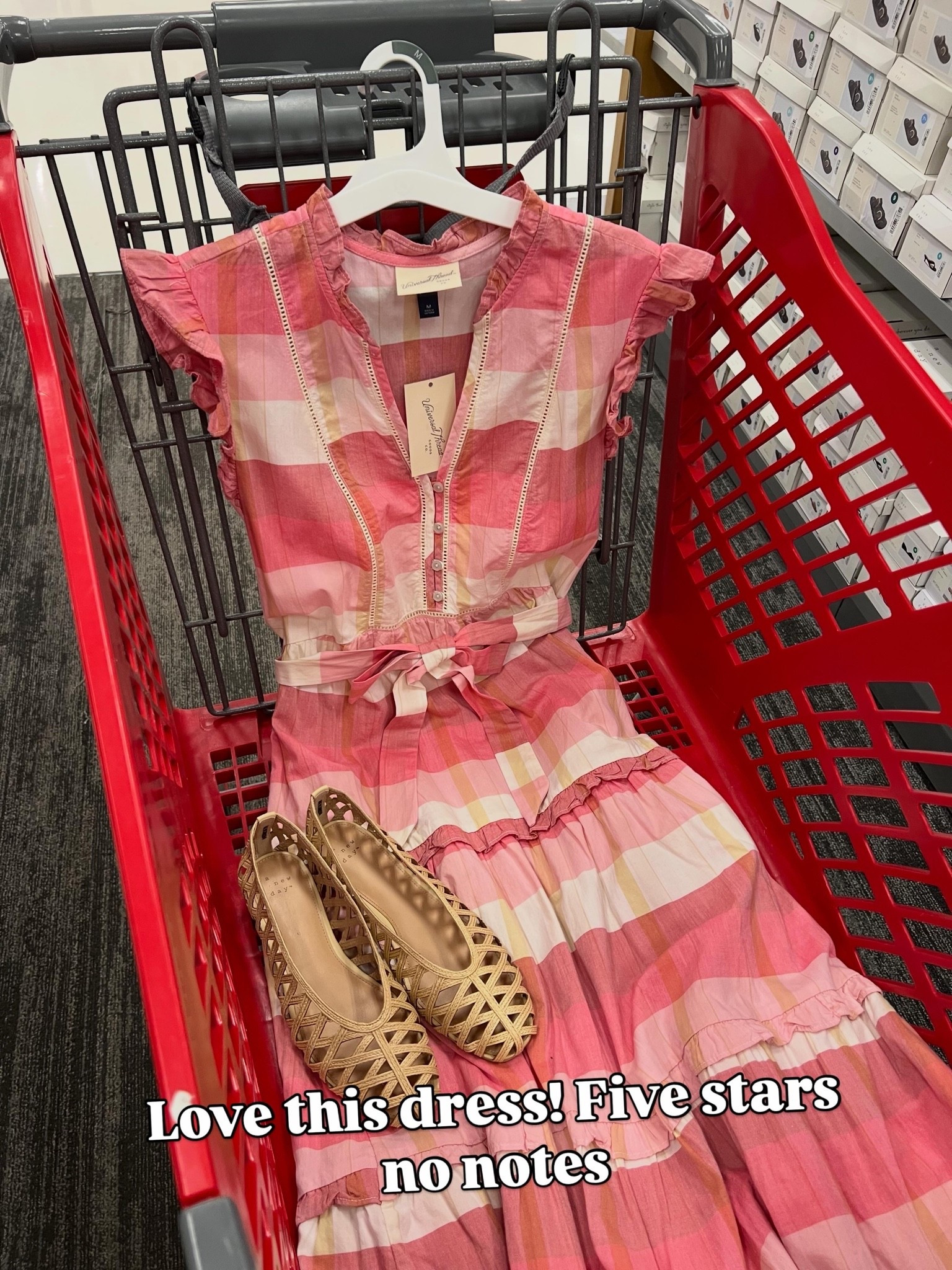 Target cotton dress and woven flats summer outfit idea for casual work, church, any dressy casual occasion! Love this one because it’s regular bra friendly and very wearable. #targetstyle