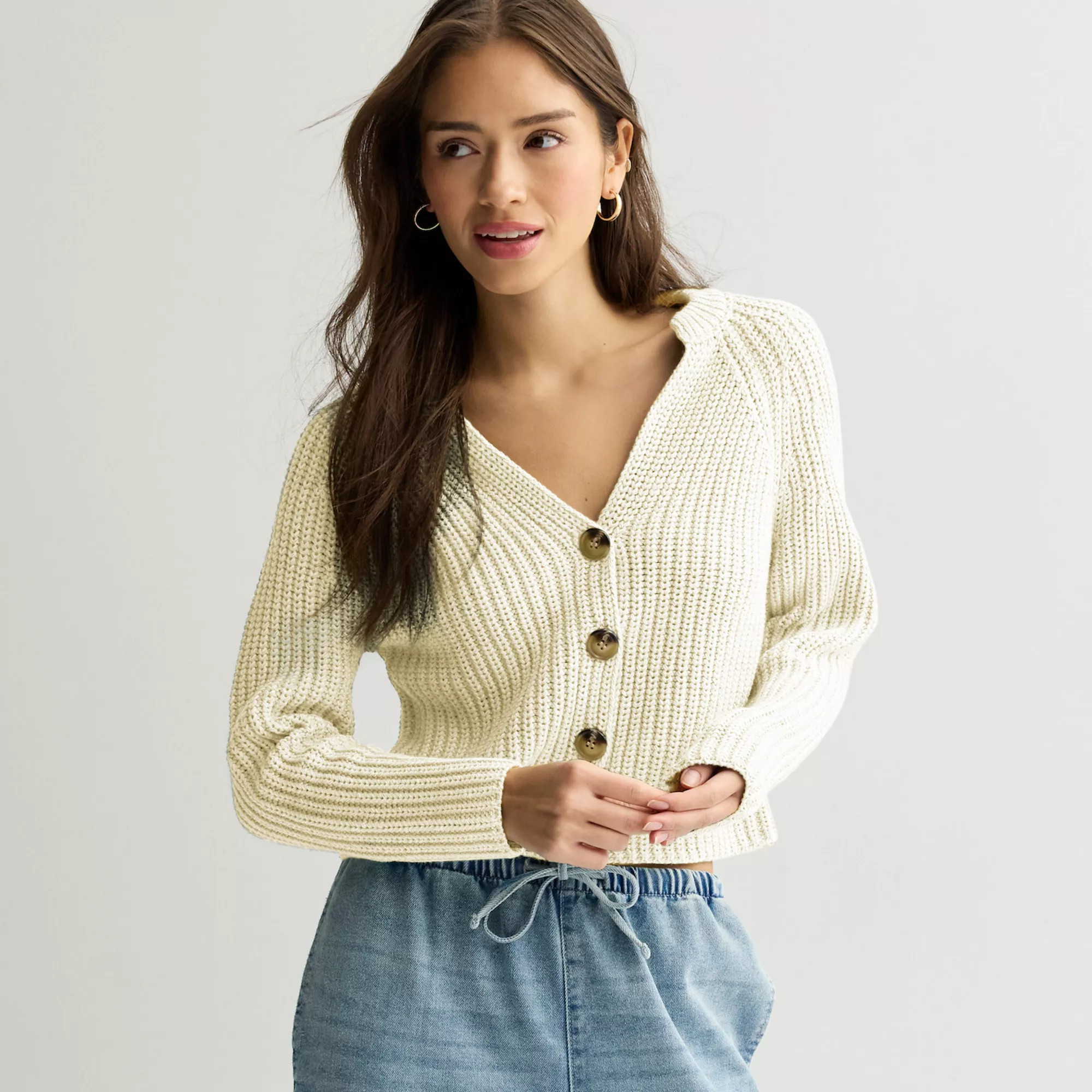 Juniors' SO® Chunky Cardigan Sweater | Kohl's