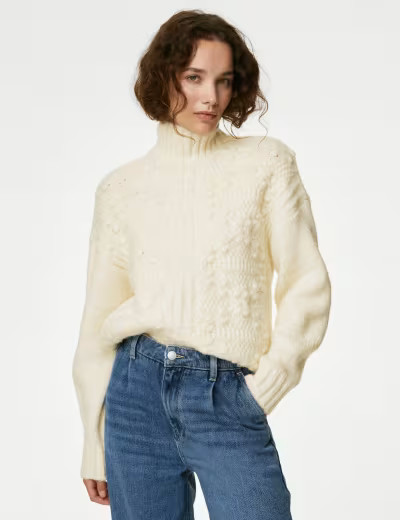Cable Knit Crew Neck Jumper | Marks and Spencer CA