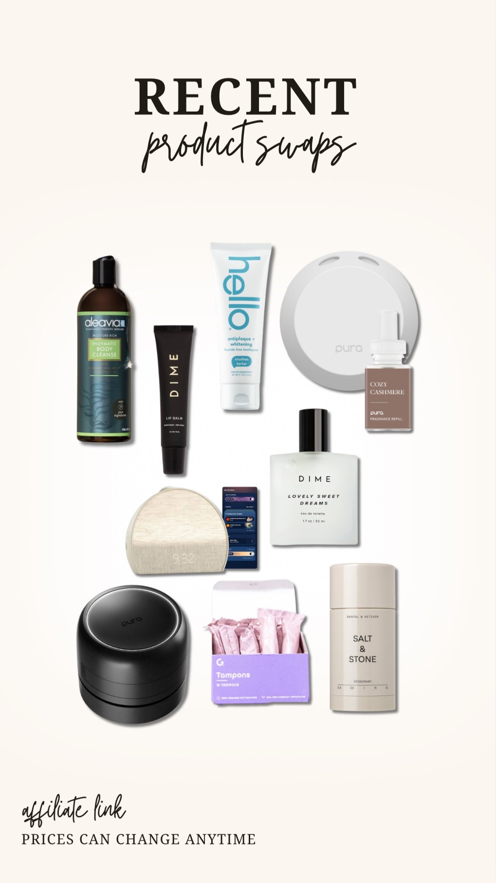 “Better” product swaps! 

Tampons are Garnuu, and can be found at garnuu.com