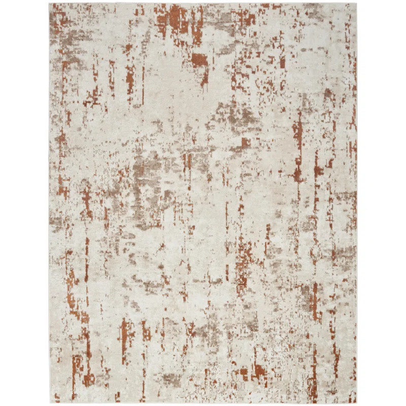 Jenalea Area Rug in Ivory/Rust | Wayfair North America