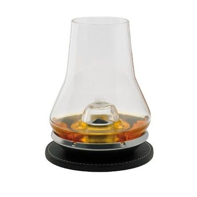 Peugeot 13 Ounce 3 Piece Whiskey Tasting Glass with Cooling Base and Leather Coaster Set | Target