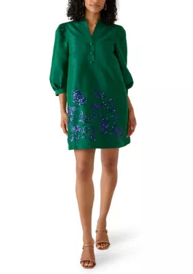 Women's 3/4 Sleeve Dupioni Mini Dress | Belk