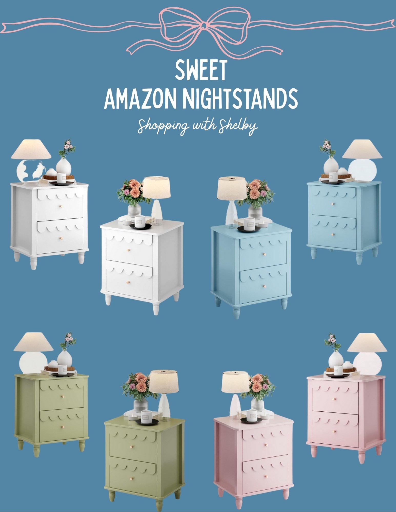 I am OBSESSED with the scallop detail on the precious nightstands. So perfect for a little girl’s room! #AmazonFind 

#LTKBaby #LTKHome #LTKKids