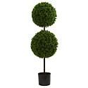 Nearly Natural 3.5 ft. UV Resistant Boxwood Double Ball Topiary | HSN