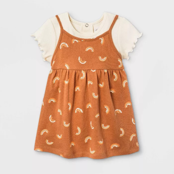 Grayson Mini Baby Girls' Rainbow Dress - Orange | Target