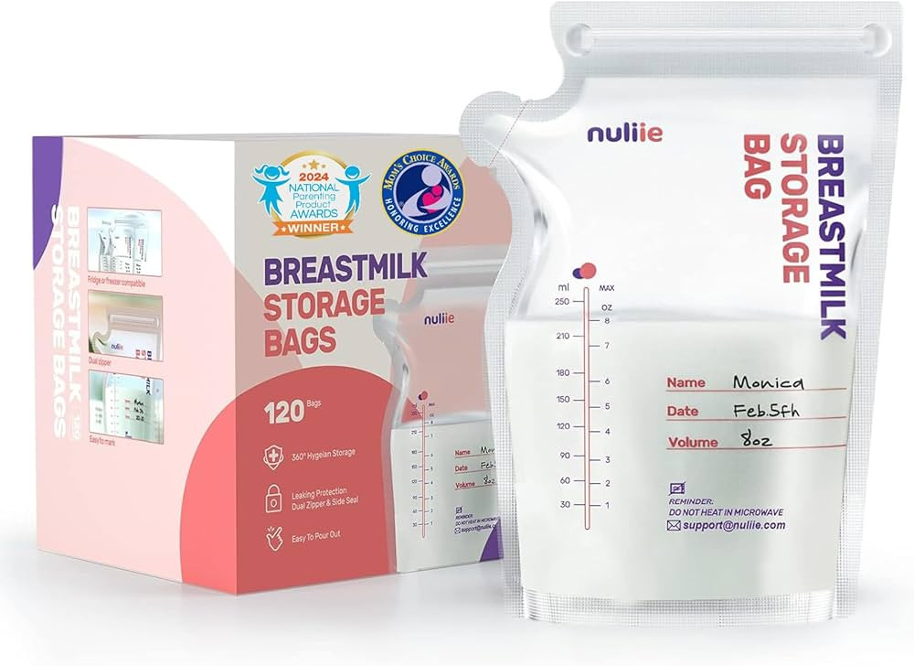 Nuliie 120 Pcs Breastmilk Storage Bags, 8 OZ Breast Milk Storing Bags, BPA Free, Milk Storage Bag... | Amazon (US)