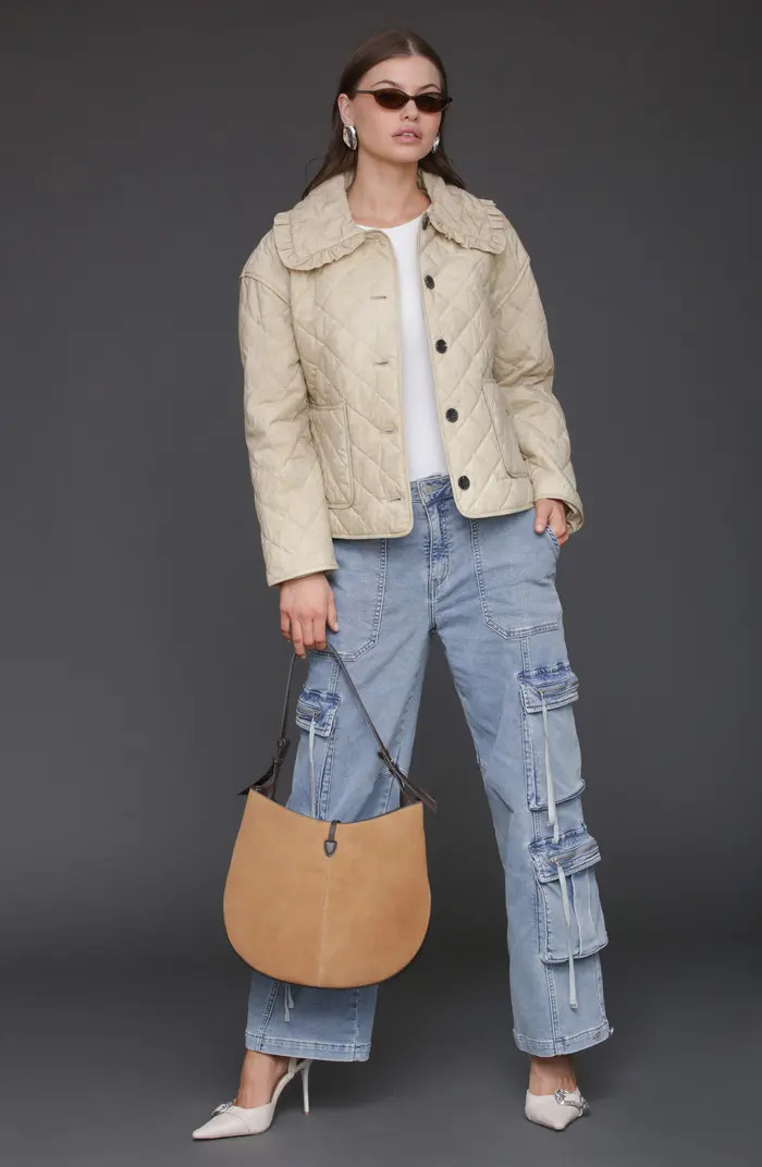 Ruffle Collar Quilted Jacket | Nordstrom Rack