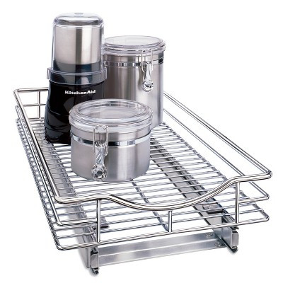 Lynk Professional Slide Out Cabinet Organizer - Pull Out Under Cabinet Sliding Shelf - 11"" wide x 21"" deep - Chrome | Target